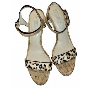 Antonio Melani Calf hair leopard print espadrille sandals
